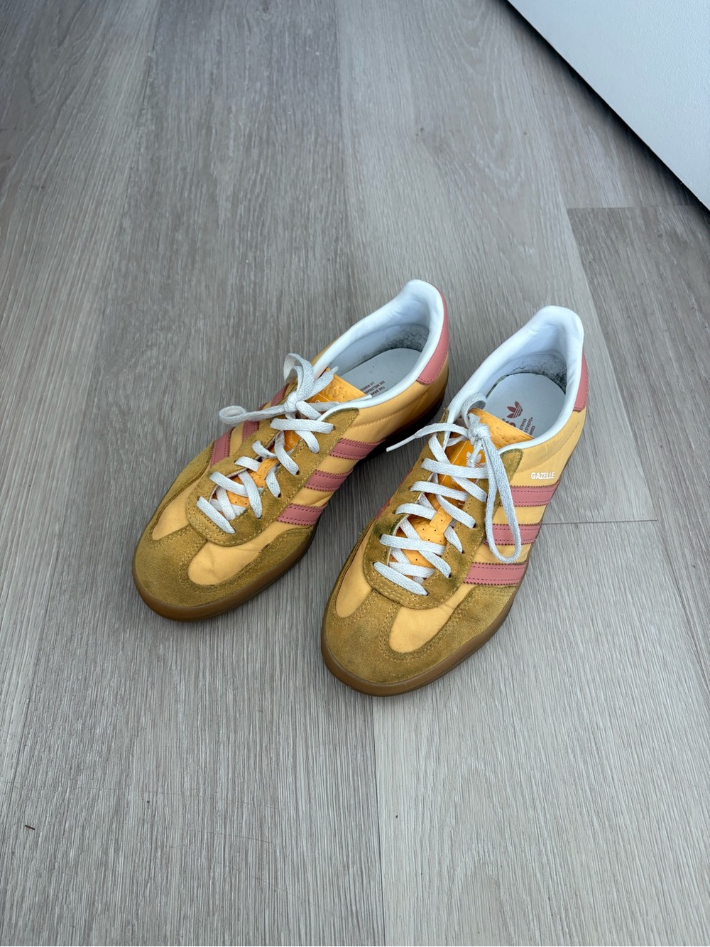 adidas Yellow and Pink Retro Gazelle Sneakers